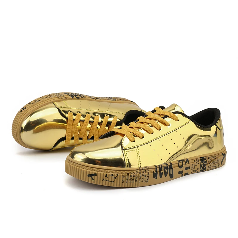 Кроссовки Sooneeya мужские блестящие лакированная кожа повседневная обувь унисекс