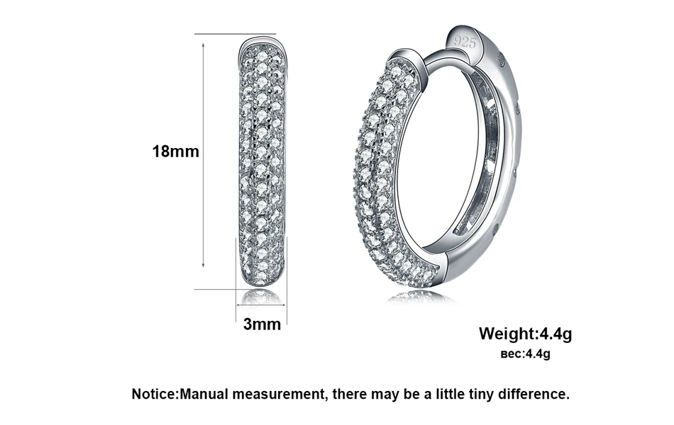 ORSA JEWELS серьги кольцами трендовые женские ювелирные изделия серебро 925 пробы серьги с 2 рядами 90 шт. австрийский кубический цирконий SE19