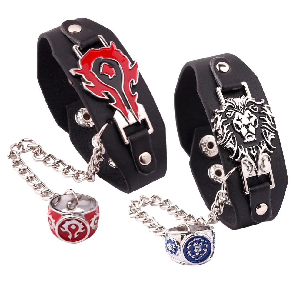 OW One Piece Zelda атака на Титанов панк Черное кольцо из искусственной кожи браслет руку