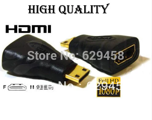 Высокое качество! 2 ШТ. Позолоченный HDMI Женский к Mini C Разъем HD 1080 P Бесплатная