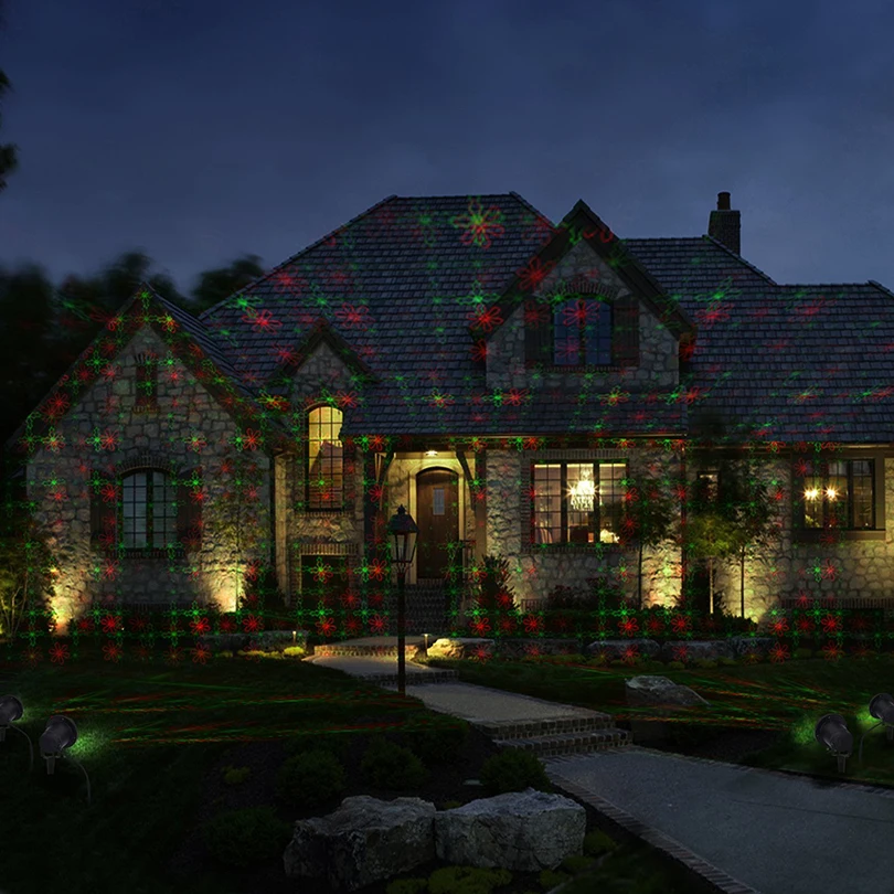 Ландшафтные лазерные огни автоматическое вращение красное и зеленое освещение