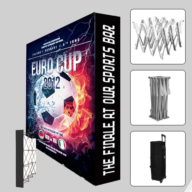 10 футов всплывающий дисплей с пользовательской графической печатью выставочные