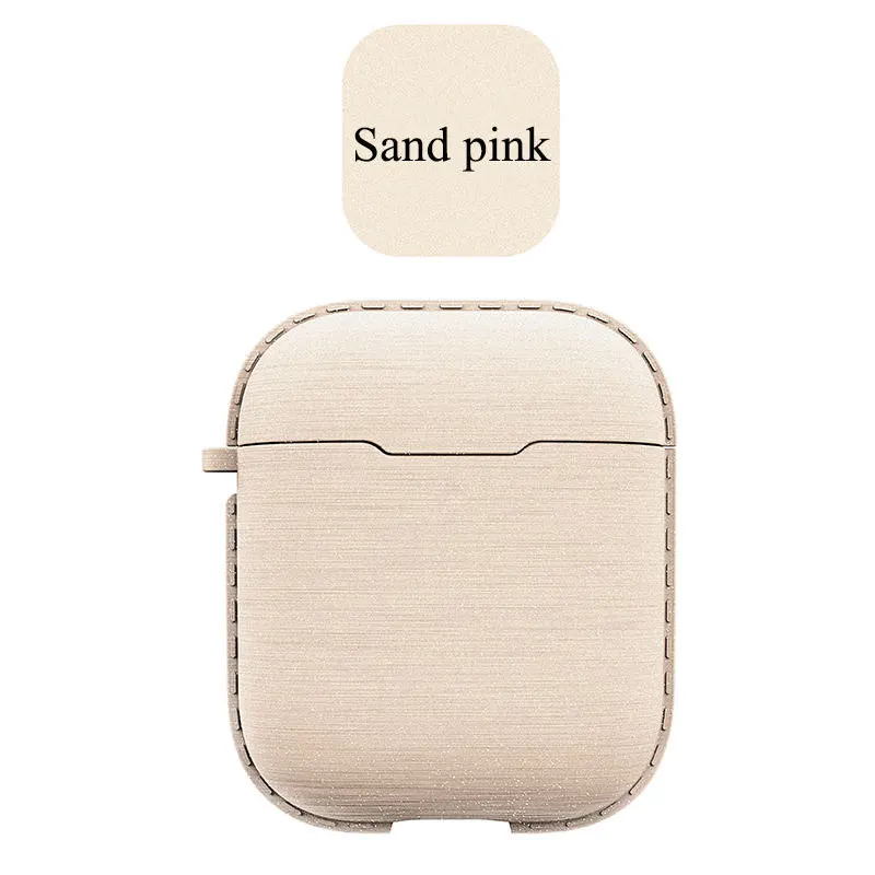 Pink For Airpods Роскошный Блестящий Матовый кожаный защитный чехол для наушников для Airpods 2 металлическое кольцо Держатель гибкий чехол для зарядки наушников для Airpods - Цвет: Pink For Airpods