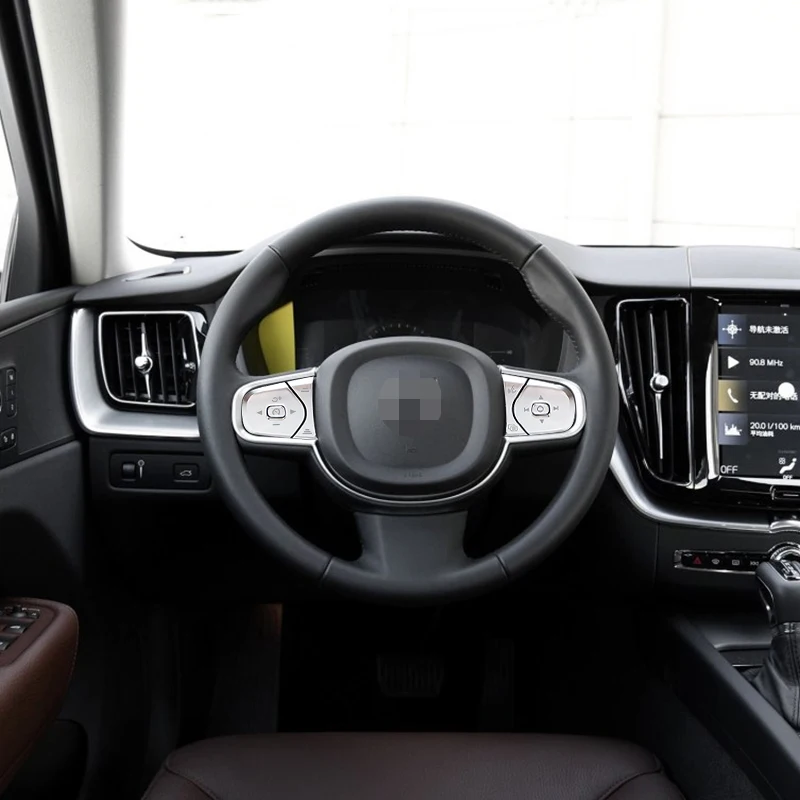 Для Volvo XC60 XC90 S90- ABS хромированный руль отделочное покрытие кнопки автомобиля наклейки Средства для укладки волос 6 шт набор