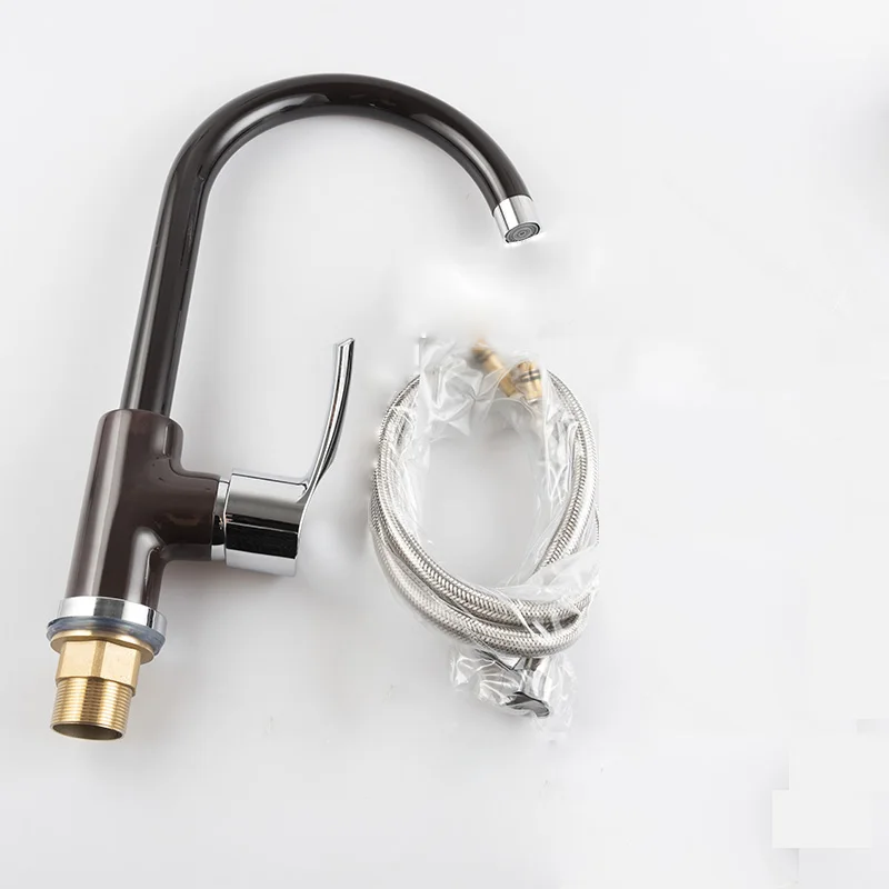 New copper temperature change color single-hole kitchen sink cold hot Swan strength faucet for bathroom basin/for | Обустройство дома