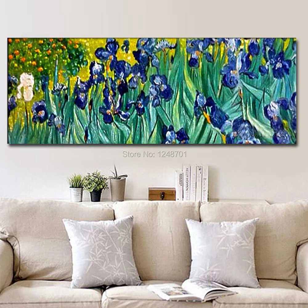 

Hand Painted Modern Art Abstract Irs Flower Oil Painting On Canvas Abstract Irs Flower Wall Picture Living Room Home Wall Decor