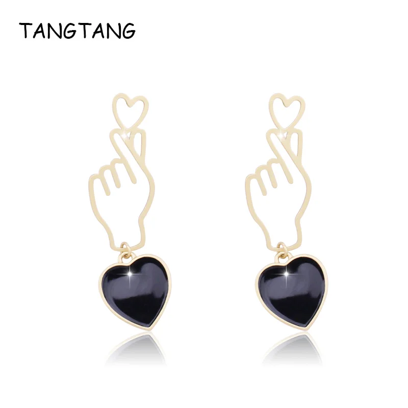 Красные серьги TANGTANG элитные ювелирные изделия матовые золотые для женщин руки