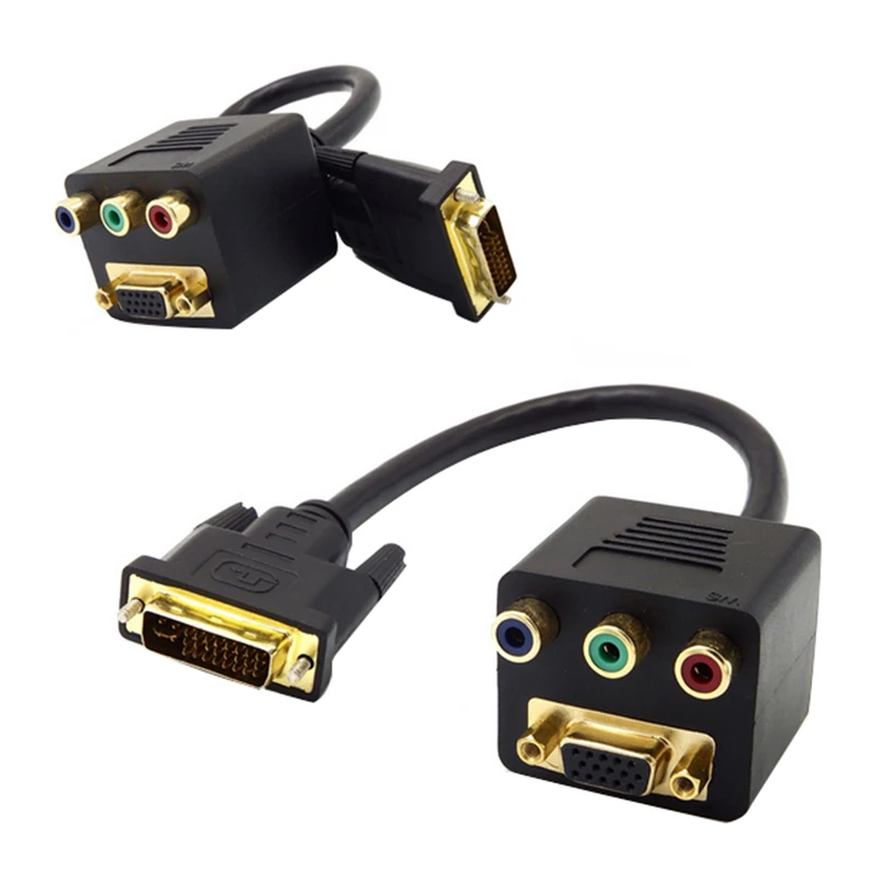 Многофункциональный кабель разветвитель для розетки VGA DVI 24 + 5 Male к RCA RGB AV|dvi-i to vga|dvi