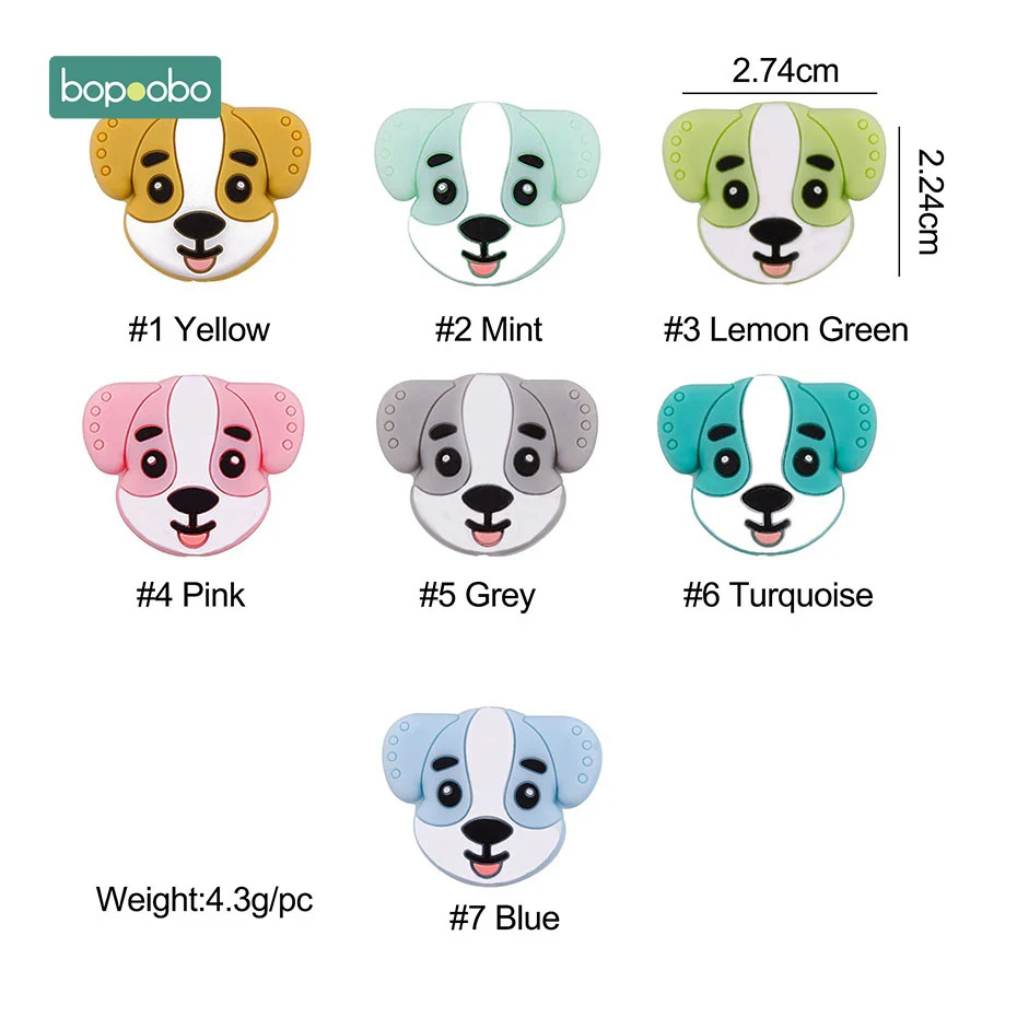 Mini Dog Bopobo 5 шт. силиконовые бусины панда грызун Детские Силиконовые для прорезывание зубов кролик бусины силиконовые жемчужные Прорезыватели Детские Силиконовые Прорезыватели - Цвет: Mini Dog