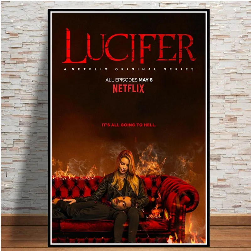 Новинка 2019 Постер и печать для сериала Люцифер картина маслом на холсте