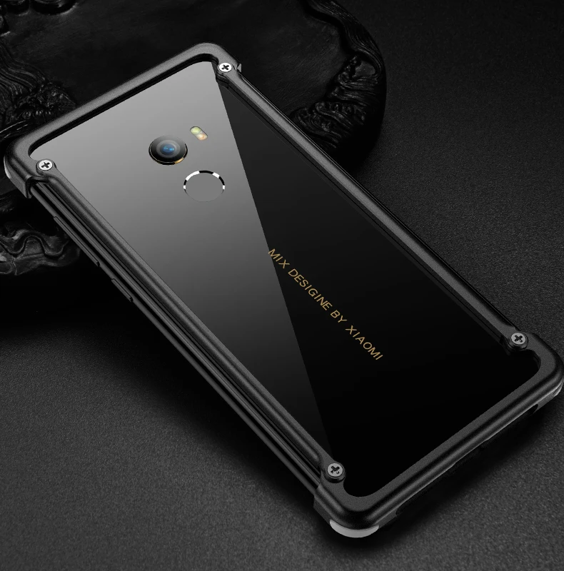 Oatsbasf Алюминиевый металлический бампер чехол для Xiaomi Mi Mix 2 Роскошная подушка безопасности Защита от падения жесткий чехол сумка для Xiaomi Mi Mix 2