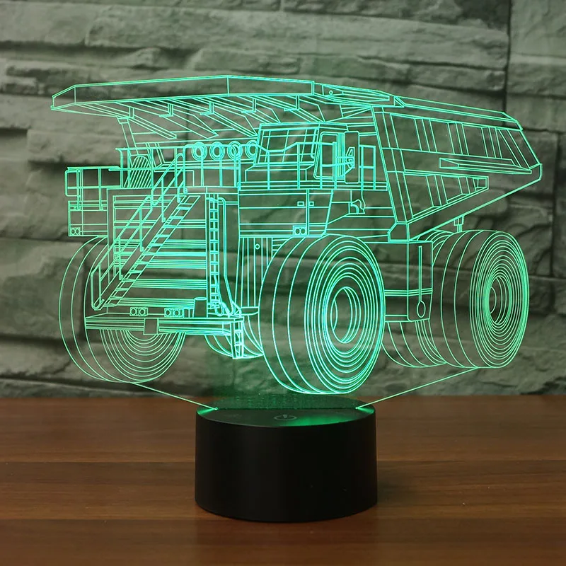 3D креативное моделирование автомобиля красочные ночные светильники 7 цветов изменения акриловые проекционный 3d-светильник переключатель лампы Иллюзия градиент