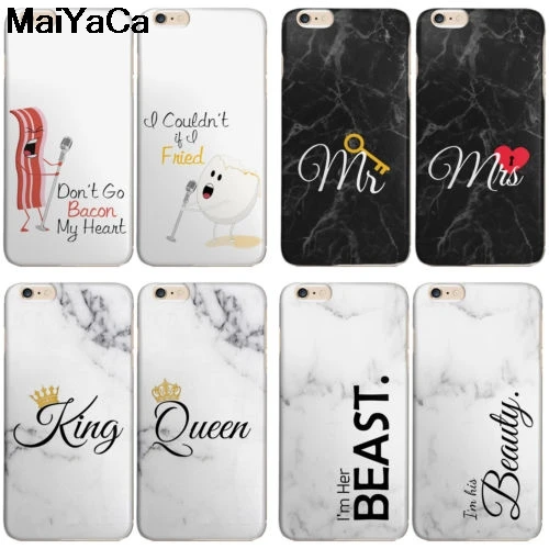 MaiYaCa Король Королева Корона его ее для iPhone 4S SE 5C 5S 6 6S 7 8 Plus X XR XS MAX телефонные чехлы