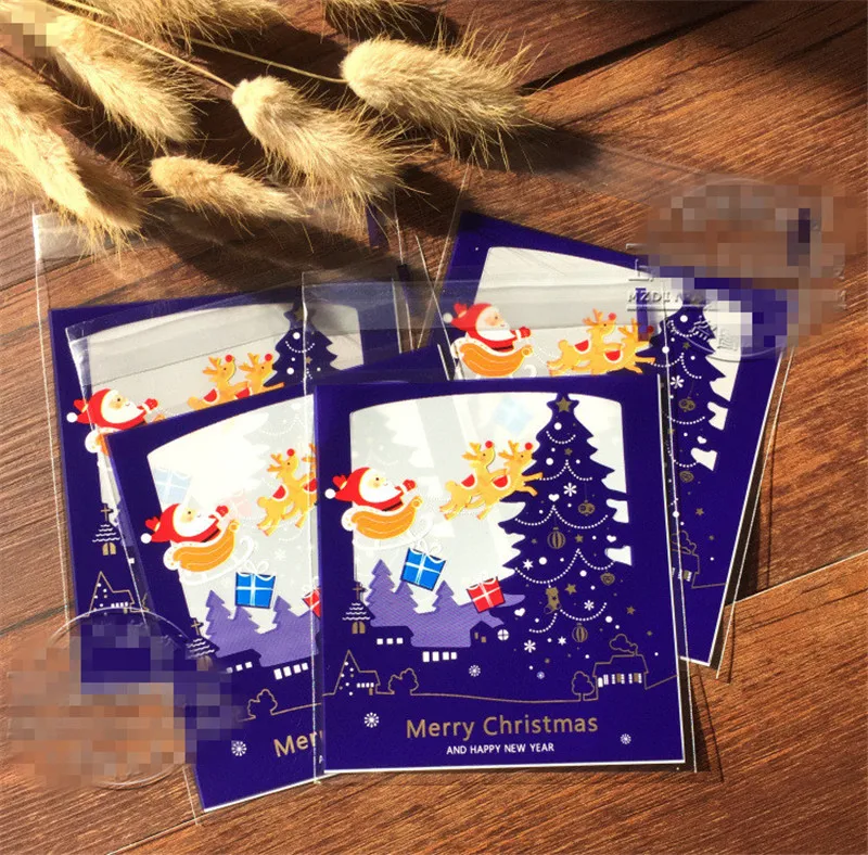 200 шт Рождество Новый год печенье самоклеющиеся мультфильм снеговик узор синий