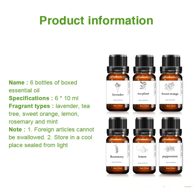 Новые эфирные масла для тела Лаванда чайное дерево Апельсин Лимон перечная мята