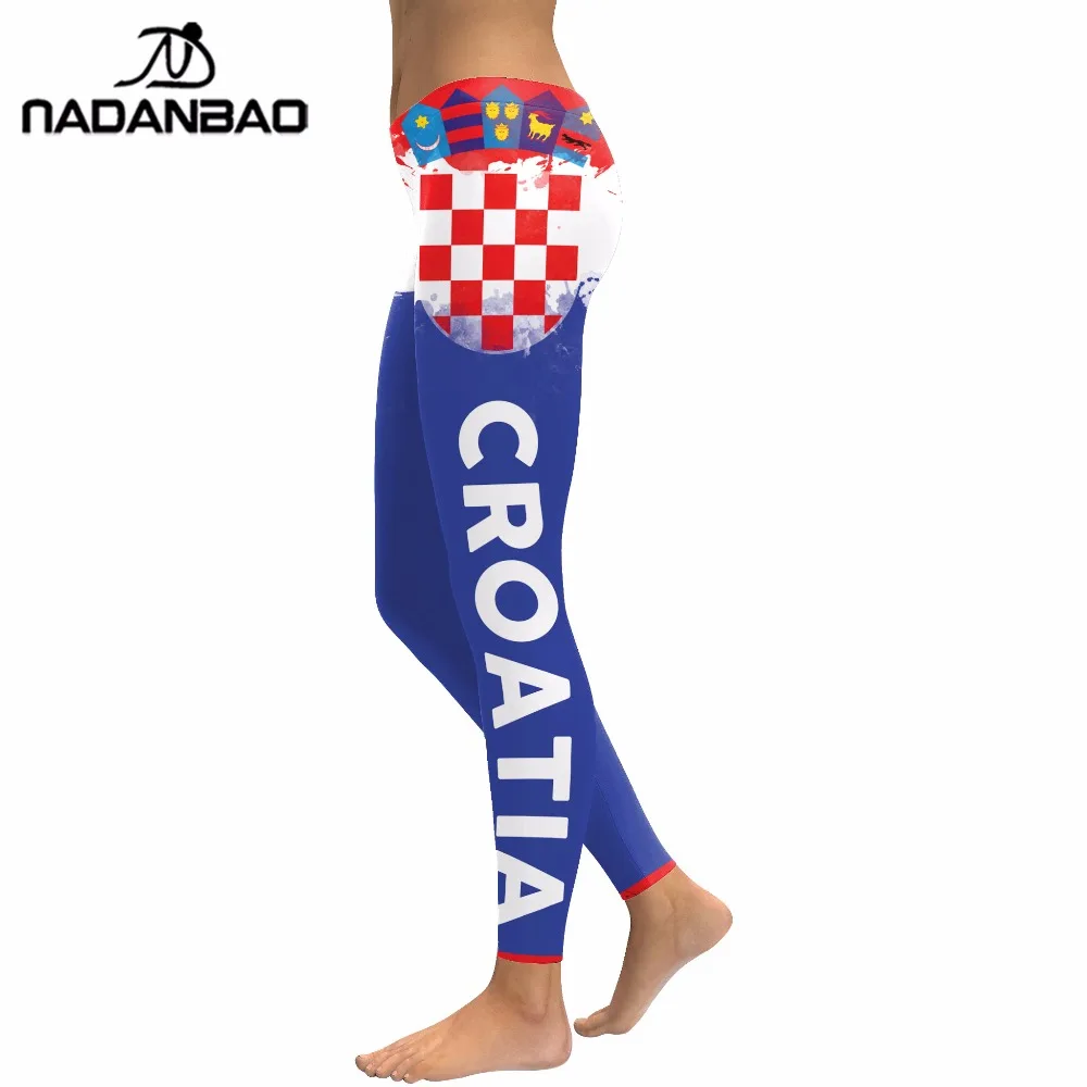 NADANBAO Лето 2019 женские леггинсы Croatia Cheer цифровой ПРИНТ для победителя печать