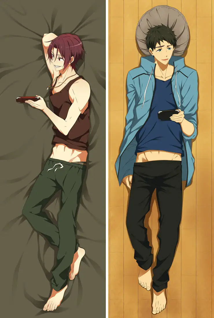 Аниме Dakimakura Body FREE! IWatobi Плавание клуб 150x50 см 100x35 см подушка чехол Обложка манга-1 шт - Цвет: Коричневый