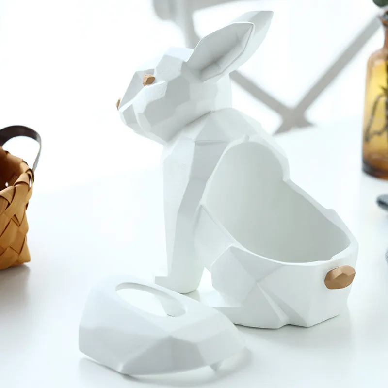 Creative Geometry Rabbbit Tissue Holder Cassette Paper Pumping Tray Living Room Coffee Table Decoration Rabbit Best Gift | Дом и сад