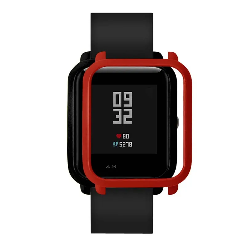 Красный Цветной чехол из поликарбоната для Xiaomi Amazfit Bip BIT PACE Lite, Молодежные умные часы, защитная оболочка для Xiaomi Huami Amazfit Watch - Цвет: Красный