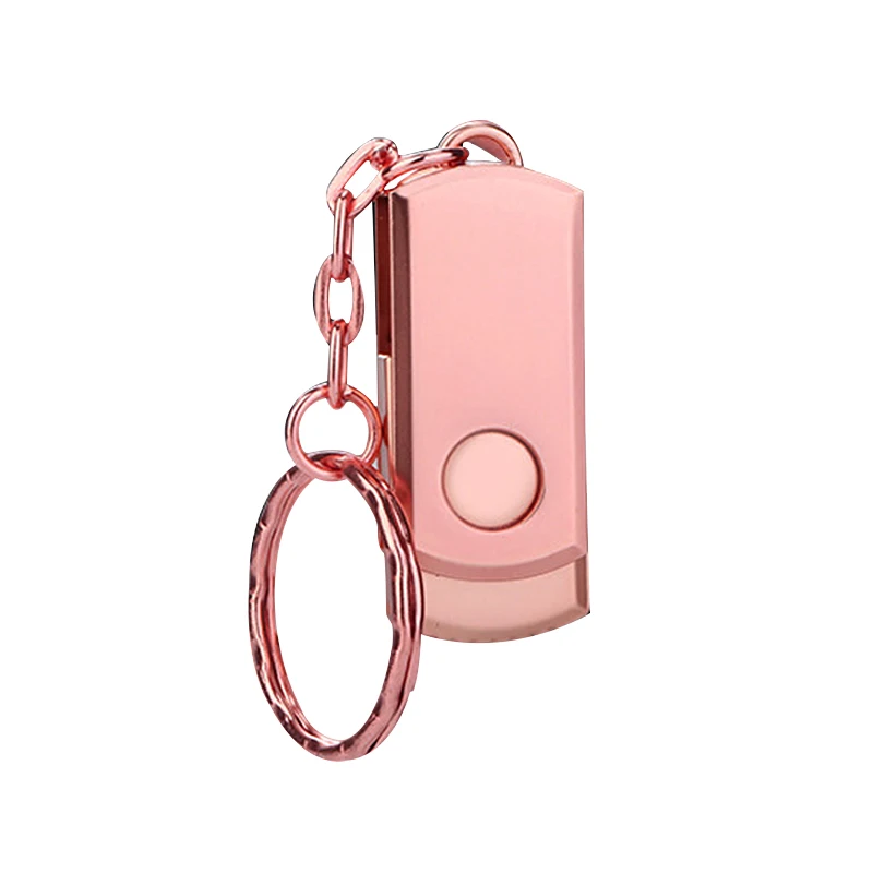 Флэш-накопитель розовый металлический флэш-накопитель USB брелок для ключей