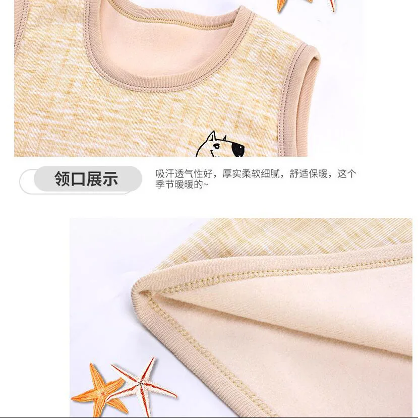 Жилет детский зимний вельветовый без рукавов пуловер одежда для маленьких