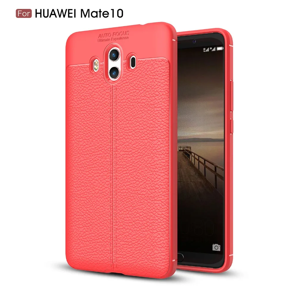 BEFOSSON роскошный силиконовый кожаный чехол личи для huawei mate 10 телефона мягкий