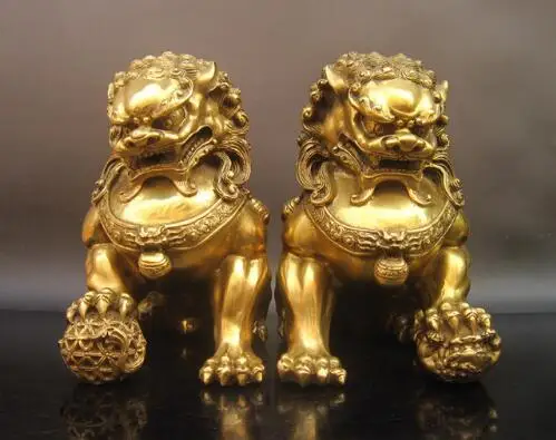 YM 305 wholesale bronze factory Extra large copper lion decoration a pair of lucky feng shui | Дом и сад