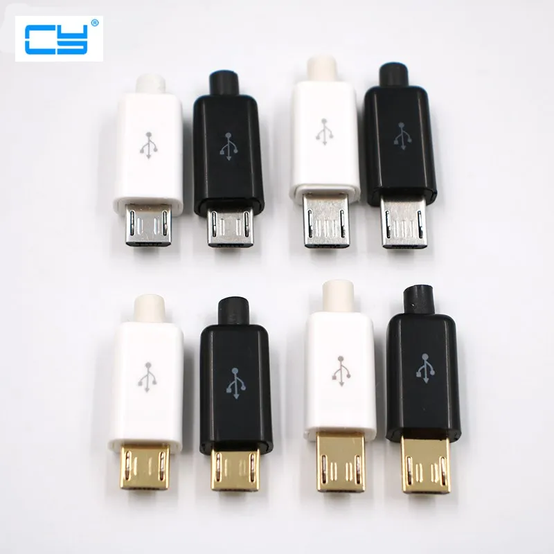 10 шт. DIY Micro USB 2 0 паяльный штекер 5-контактный разъем с пластиковой крышкой