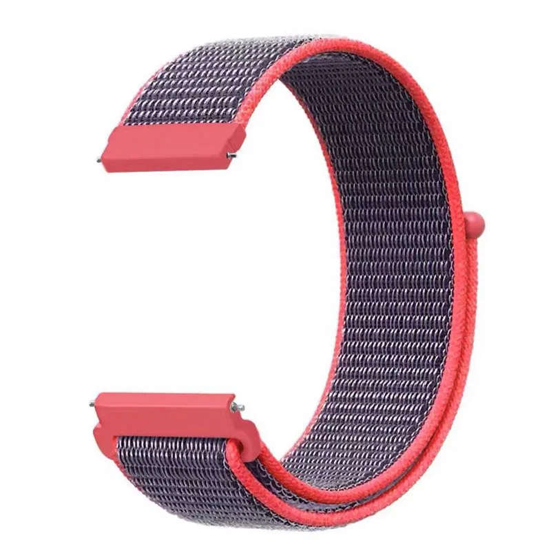 Red 1 22 мм 20 мм нейлоновый ремешок для Xiaomi Huami Amazfit Bip pace, ремешок на запястье, нейлоновый ремешок на липучке, Смарт-часы, браслет, аксессуары - Цвет: Red 1