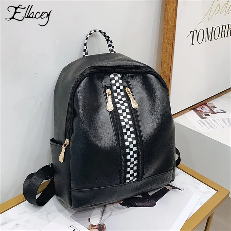 Новинка 2019 женский рюкзак из искусственной кожи с двойной молнией
