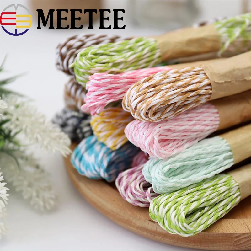 1Pack Natural Double Color Paper Cord Twisted Tag Rope for Gift Wrapping String Invitation Decoration Home Decor DIY Craft | Дом и сад