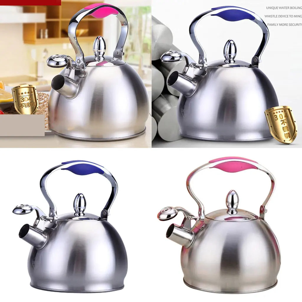 

Tea Kettle Whistling Teapot Design Quick Boiling Rust Resistant Stainless Steel Whistle Stove PP plastic grooved handle Top Pot
