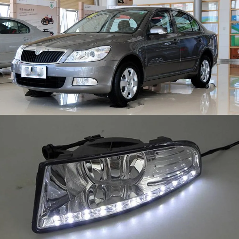 Автомобильная проблесковая 2 шт. светодиодный DRL Дневной светильник 12V ABS колпак