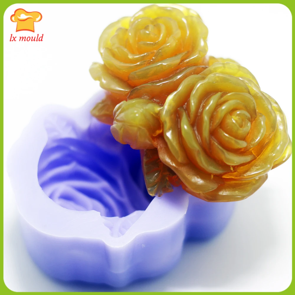 

Three Roses Silicone Mould Pastry Chocolate Silicone Molds Handmade Soap Candle Moulds