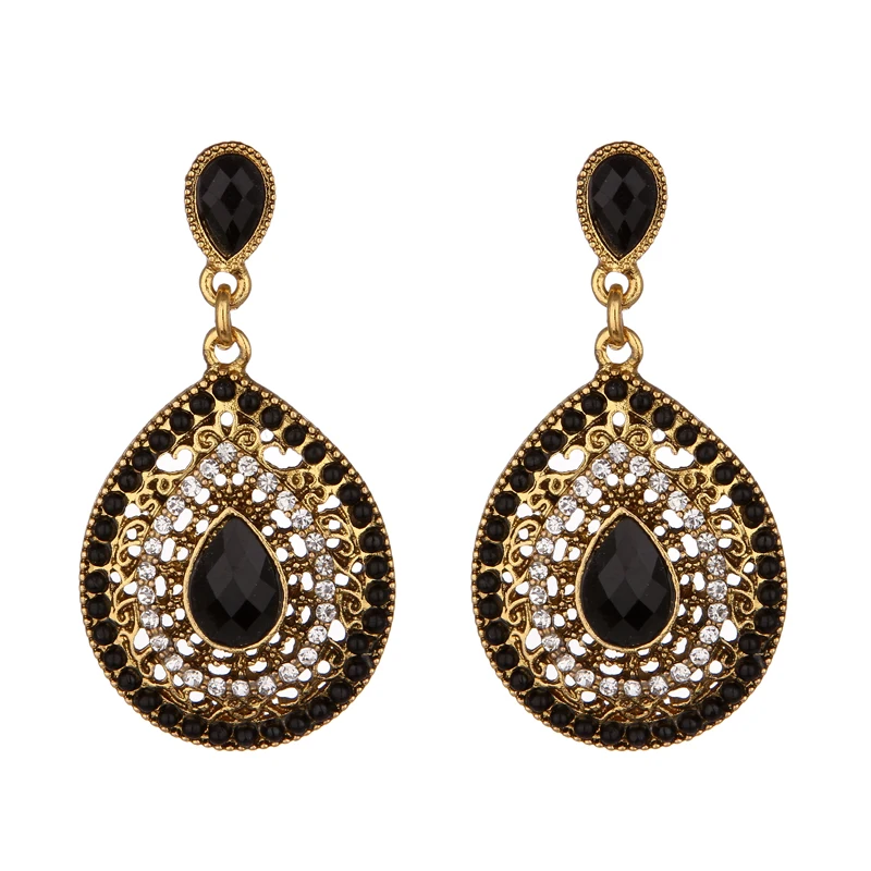 Новые яркие серьги в виде цветов турецкие Ретро Позолоченные висячие с крючком