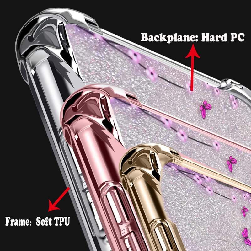 YueTuo Glitter Bling Shockproof coque cover case For Samsung galaxy s8 s 8 Original Luxury phone Cases Accessories Cartoon |