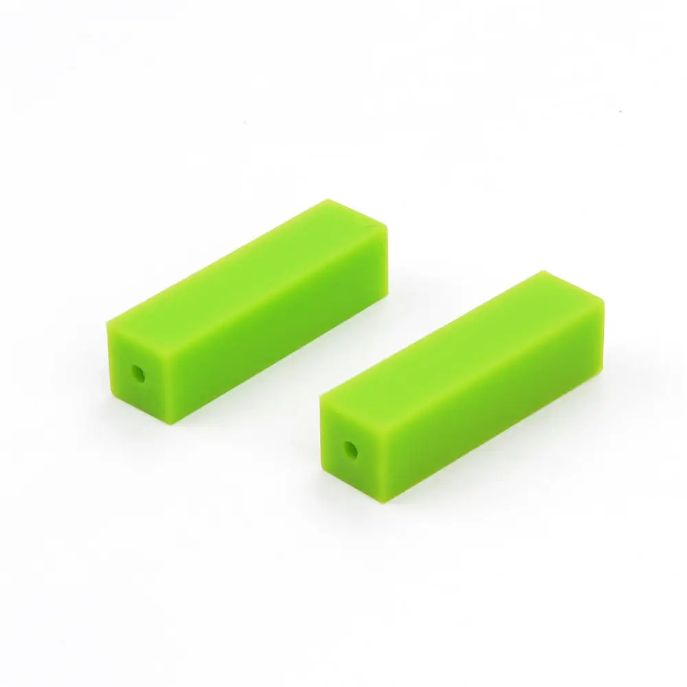 LOFCA 15 шт. силиконовый Прорезыватель для зубов бусины Cuboid прямоугольник детский Прорезыватель игрушка кормящих еда класс Свободные DIY мягкие ювелирные изделия высокого качества - Цвет: chartreuse