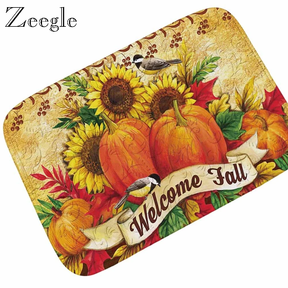 

Zeegle Doormats Anti-slip Area Rug Living Room Bedroom Birds Flowers Pattern Floor Carpets Bedside Rugs Absorbent Bathroom Mats