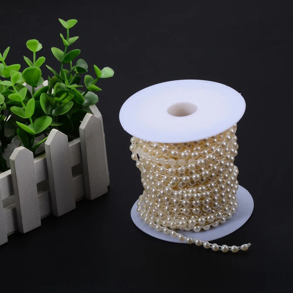 50 м/рулон швейные аксессуары 5 цветов 4 мм плоская спинка жемчужная отделка нитки