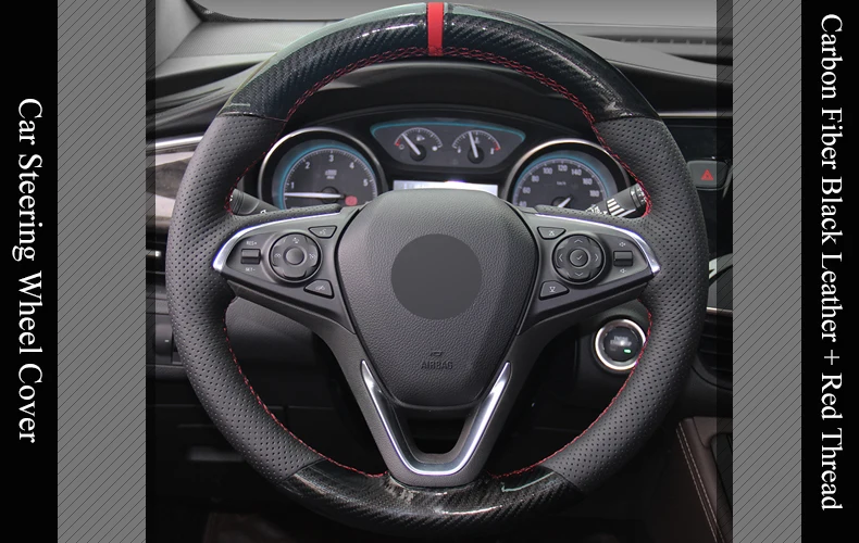 LQTENLEO черный кожаный чехол для рулевого колеса для Buick envision 2013- Verano- Regal