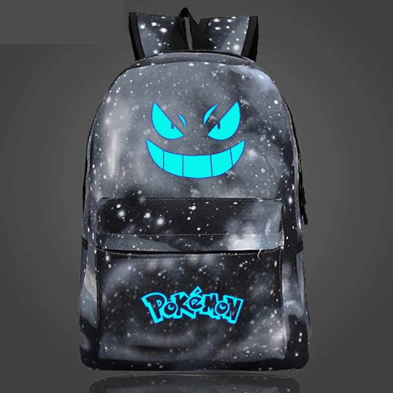 Светящаяся сумка с покемонами Ghost Pokemon Pie Pokemon Go Рюкзак - Цвет: stat grey