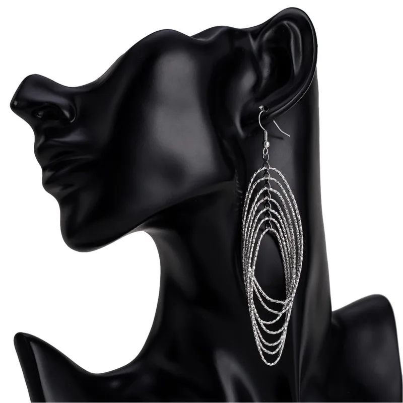 ZINFANDEL Temperament Alloy Korean Fashion Geometry Long Tassel Earrings For Women Concise Female Vintage Boho Wind Accessories | Украшения
