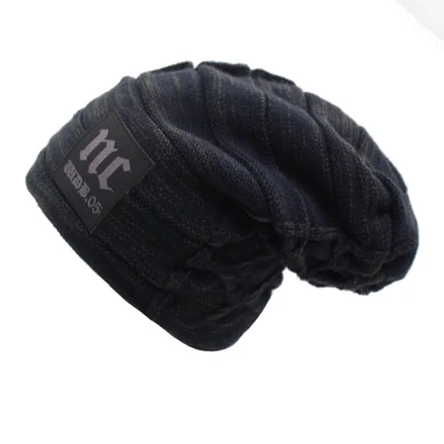 Youbome зима вязаная шапка Skullies шапочки зима Шапки для Для женщин Для мужчин маска Марка шапочка gorros капот теплая Балаклава шляпа шапки - Цвет: navy