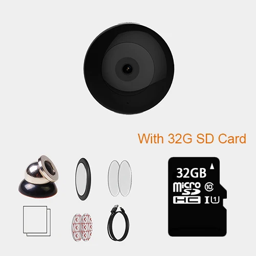 SH-C2-Black-32G SOVAWIN мини-видеокамеры 720P Мини-камера HD сенсор Беспроводная видеокамера wifi Магнитная Адсорбция Профессиональная с SD картой - Цвет: SH-C2-Black-32G