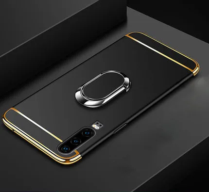 black Чехол для huawei P30 Pro, роскошный защитный чехол с магнитным кольцом, ударопрочный чехол для huawei P20 Lite P10 Plus P9 Coque - Цвет: black