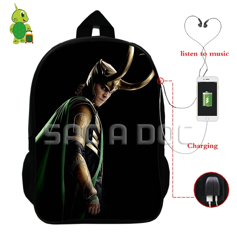 Avengerrs том Хиддлстон Многофункциональный usb зарядка Разъем для наушников школьные сумки для подростков женщин мужчин ноутбук рюкзак дорожные сумки - Цвет: 12