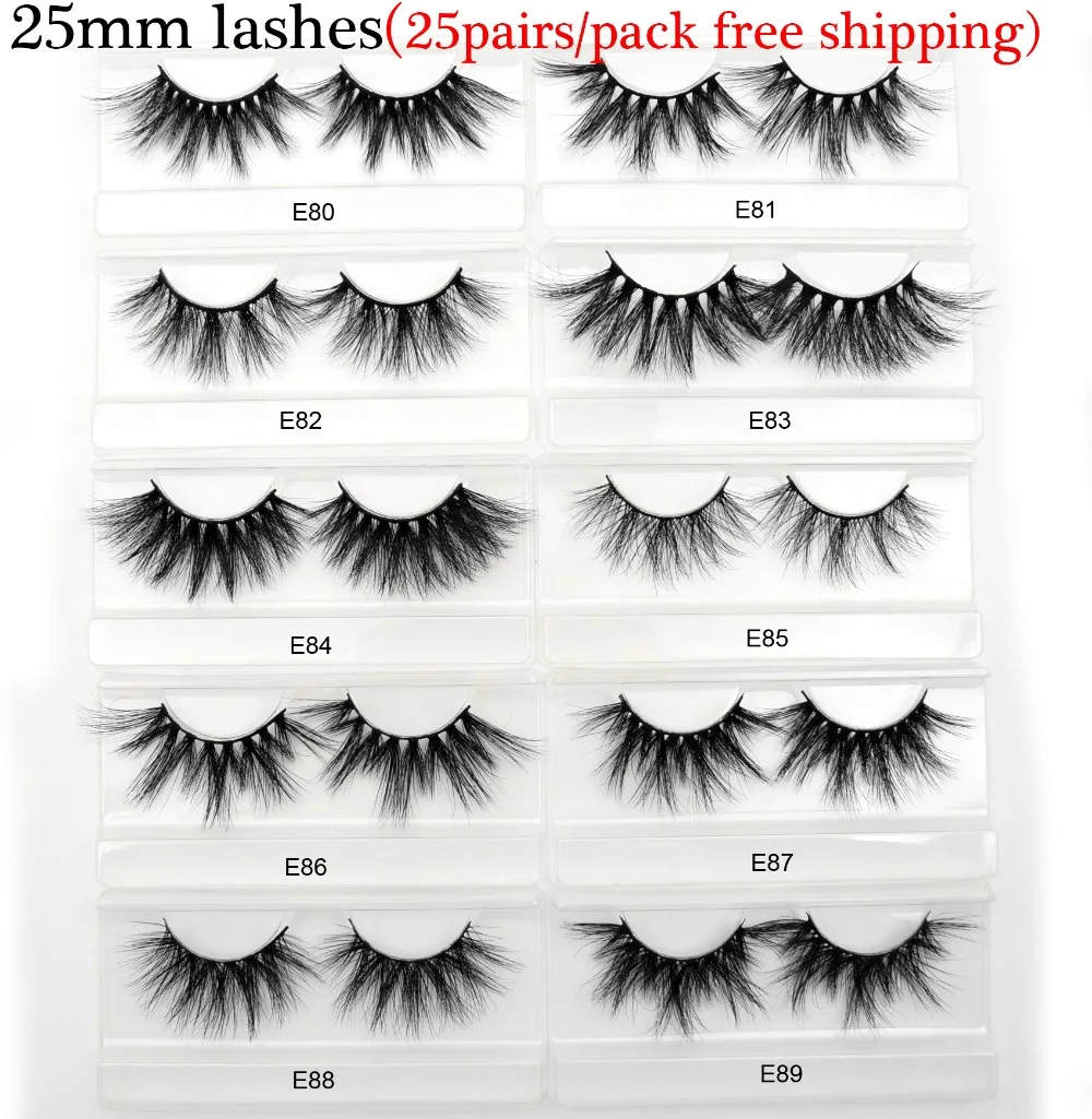 

Visofree 25 pairs/lot 25mm Lashes Mink Eyelashes Crisscross Dramatic 3D Mink Lashes Volume Long Handmade Makeup False Eyelashes