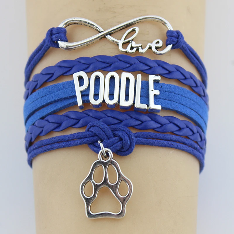 Браслет с фигуркой собаки Infinity Love пудель браслет цельный ручной работы кожаный