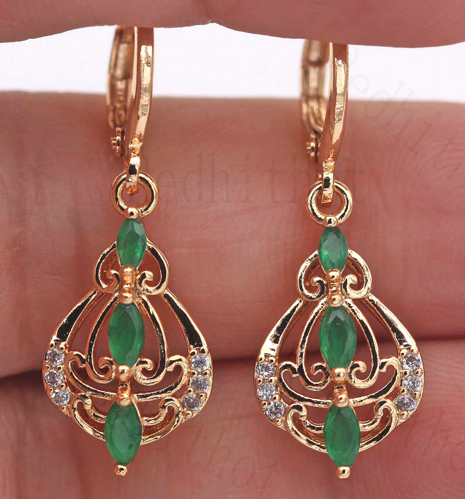 Роскошные Висячие серьги для женщин золотой цвет геометрический с радугой