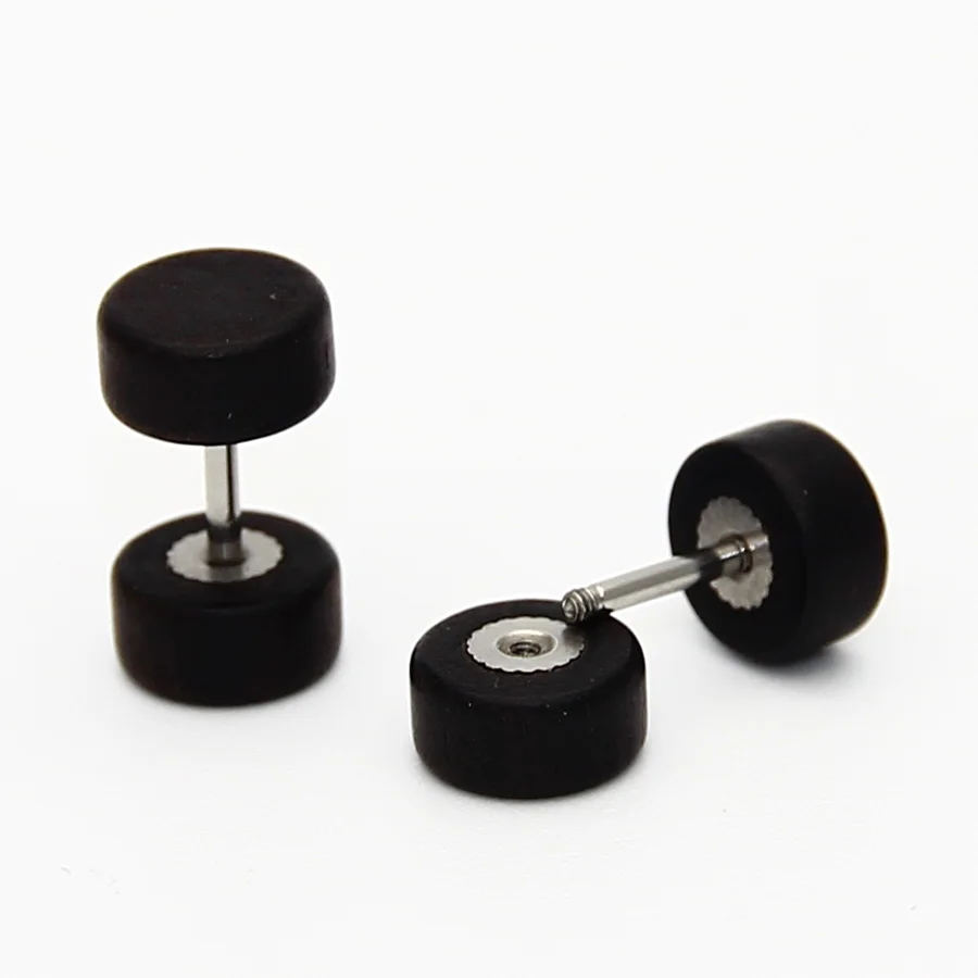 Серьги-гвоздики в стиле унисекс из дерева и нержавеющей стали антиаллергенные
